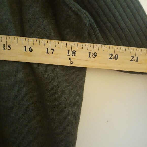 Ellie Open Cardigan Sweater Women Medium Olive Green Long Sleeves Waist Defining - Picture 6 of 11